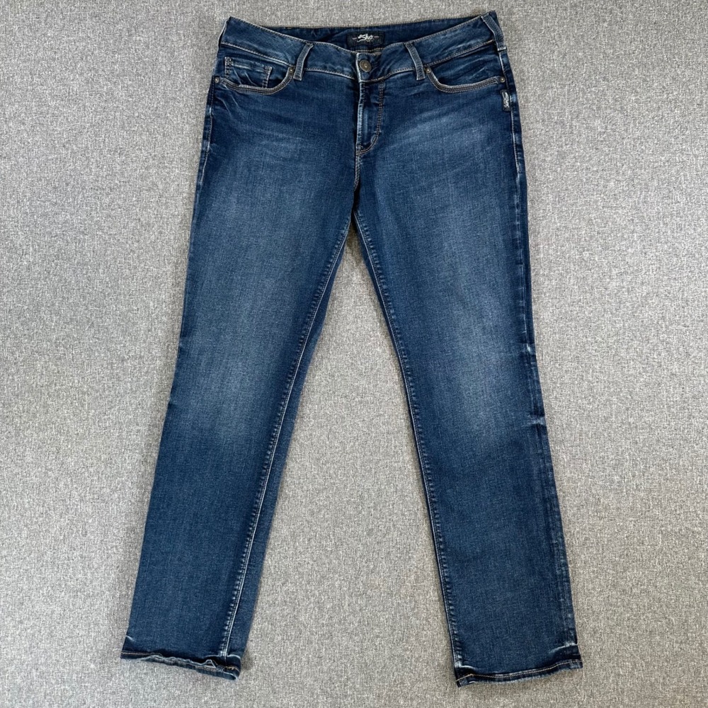 Silver Jeans Co. Jeans Womens 34 Suki Straight Dark Blue L93413SSX385 EXCELLENT